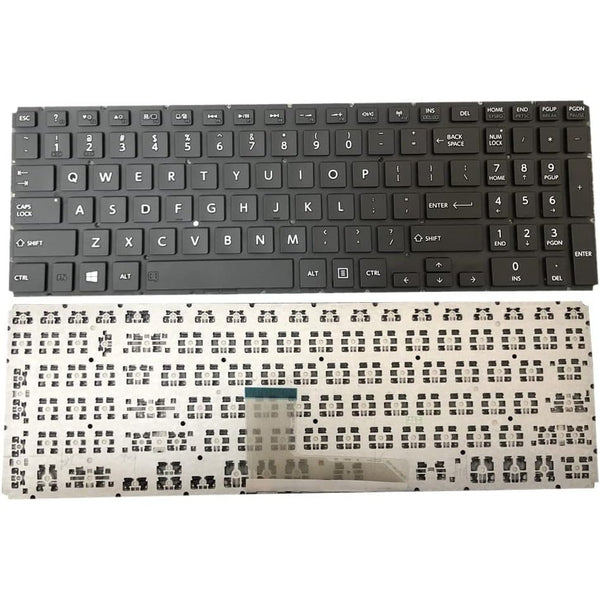 Replacement Laptop Keyboard for Toshiba Satellite L50-B L50D-B L50T-B L55-B L50-C S50-B P50-C C55-C5246 C55-C5240 C55-C5241 Frameless No Backlight Black