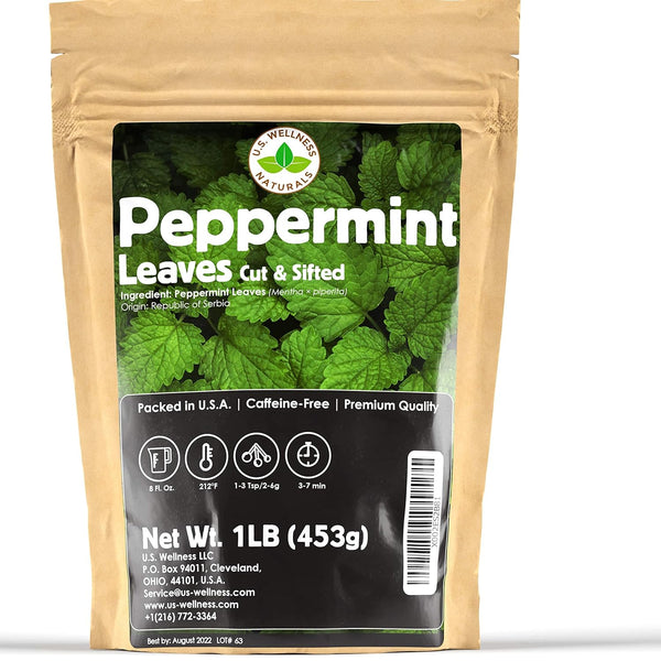 Peppermint Tea 1LB (16Oz), Cut & Sifted in Large Resealable Bag